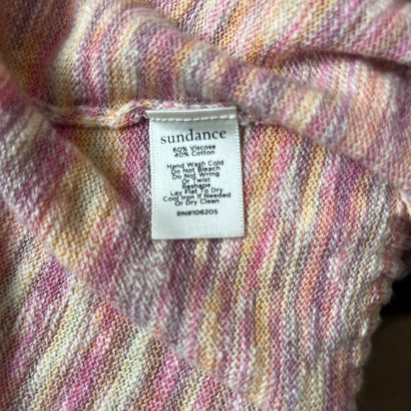 Sundance Cardigan women's M heathered pink orange lace knit - Picture 4 of 8